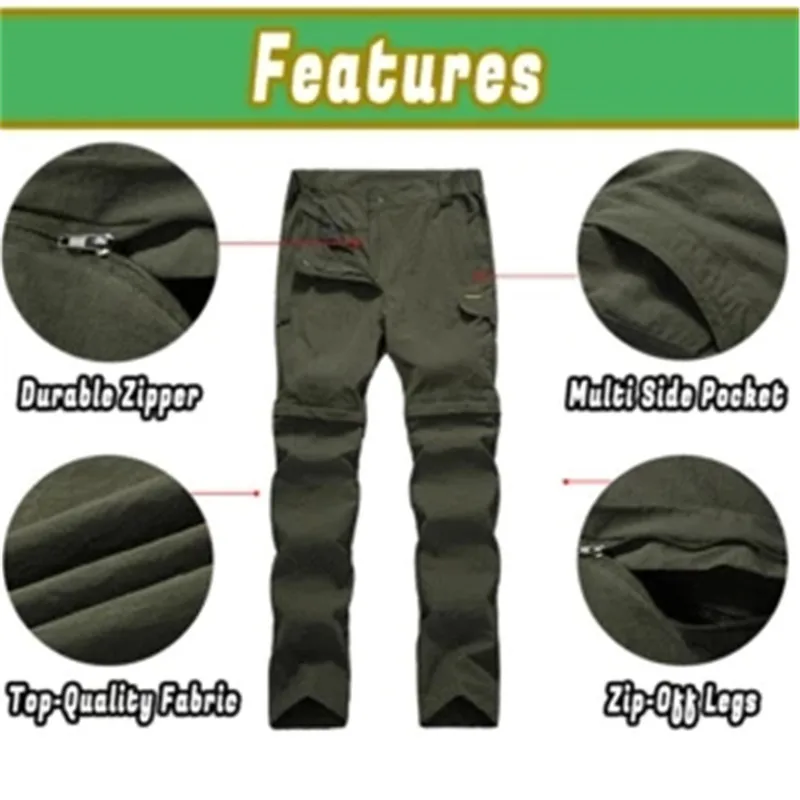 Мужские быстросохнущие походные брюки водонепроницаемые быстросохнущие брюки для рыбалки брюки-трансформеры плюс размер над размером d уличные штаны-трансформеры