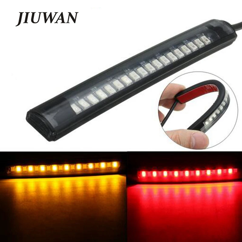 

Universal Flexible 17 LED Motorcycle Light Strip Tail Stop Turn Signal Light Motorcycle Running Brake Light 8 Yellow 9 Red Led