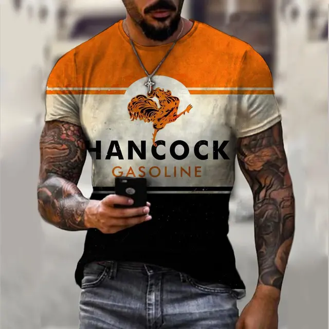 American T-shirt Summer Casual Top New Men's 3d Printed Short Sleeve Street Shirt Outdoor Loose Clothing Fashion Oversized T-shi 8