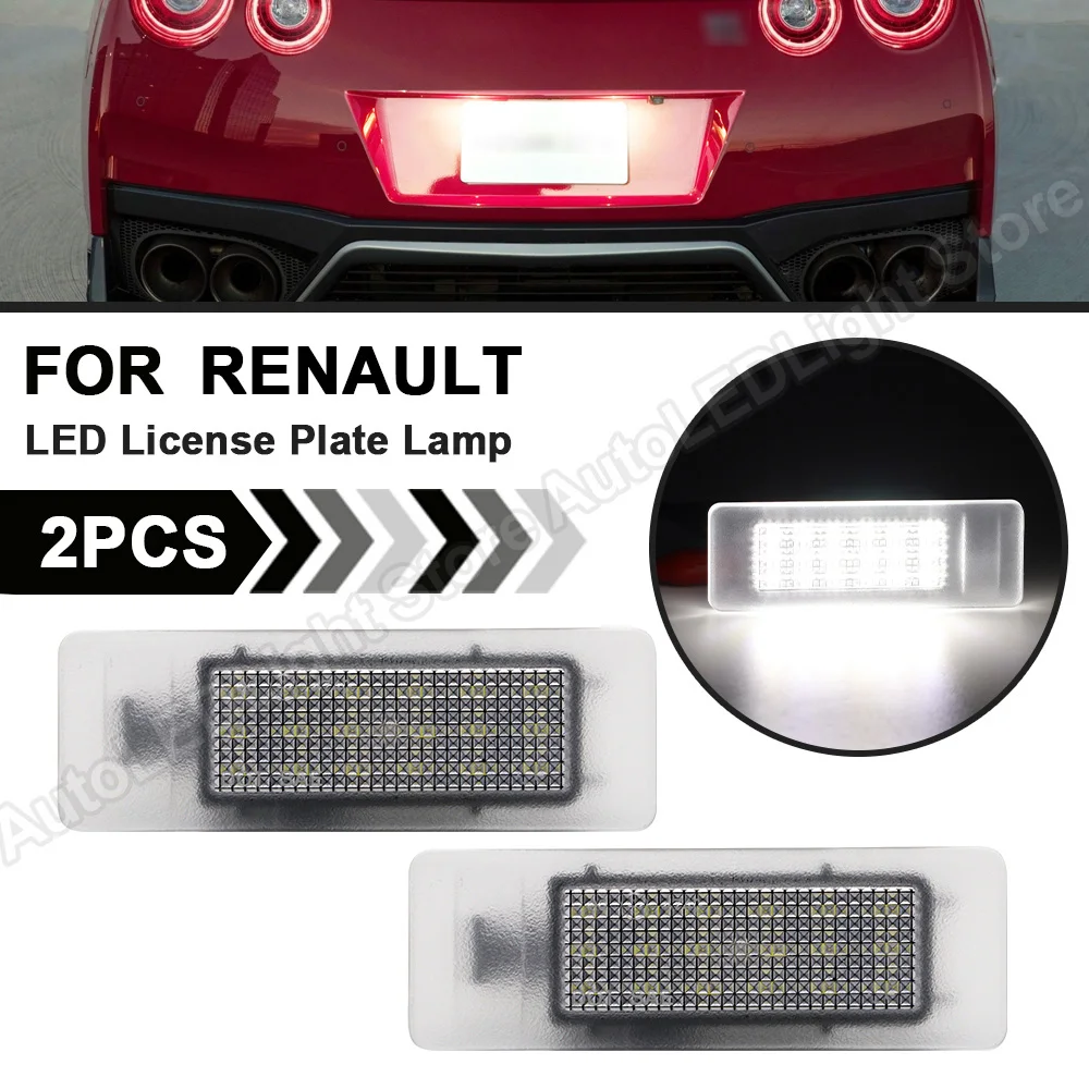 Lot De 2 Éclairages LED Plaque Immatriculation Pour Renault, Nissan, Opel | Blanc 6000K, Canbus