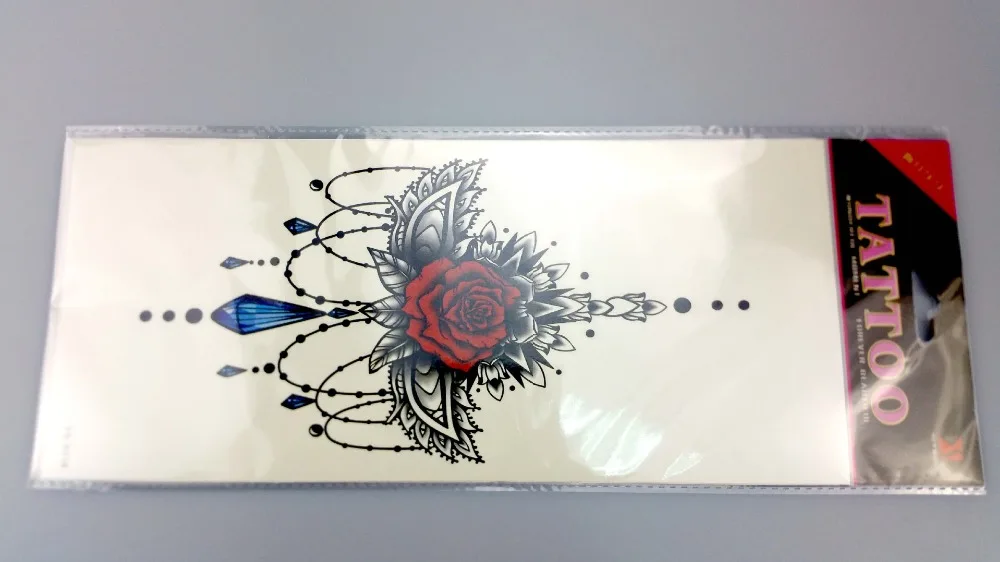 5  Fashion Colorful Tattoo Sticker Women Body Chest Art Temporary Tattoo Girl Waist Bracelet Temporary Flash Tatoos Stickers