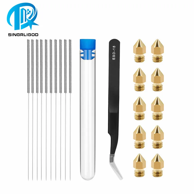 3d Printer Nozzle Cleaning Kit 0.4mm Stainless Steel Tweezers Tool