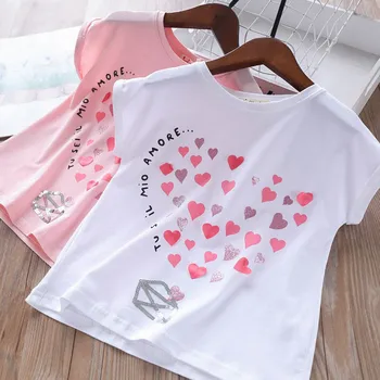 

2020 Spring Girl Three-dimensional Sequin Short-sleeved T-shirt Children's Clothing Wholesale