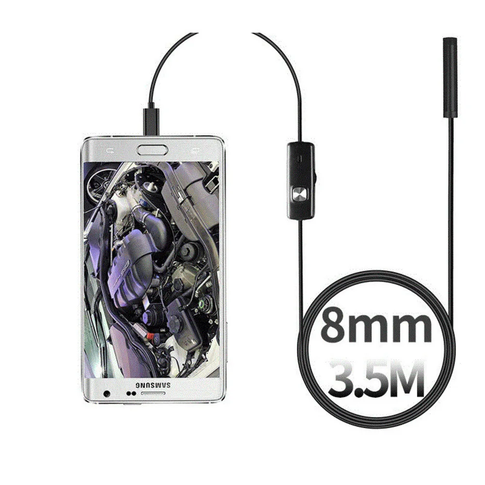 8 мм HD мобильный телефон Endoscope USB Android Industrial pipe 3 5 m трубопроводная камера Endoscop L1 |