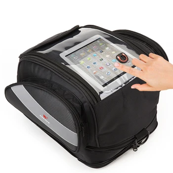 

WOSAWE Motorcycle Tank Bag Multifunctional 3 in 1 Magnetic Oil Fuel Bag Waterproof Reflective High Capacity Big Screen Saddlebag