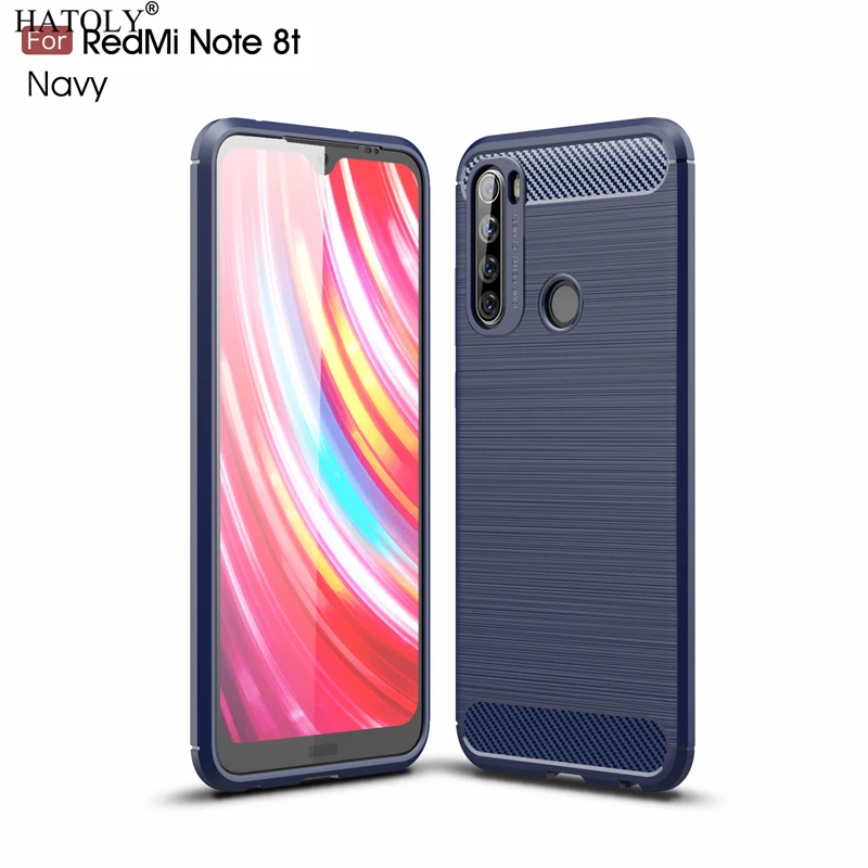 HATOLY For Capas Xiaomi Redmi Note 8T Case Anti-knock Soft TPU Brushed Rugger Silicone Phone Cases 8 | Мобильные телефоны и