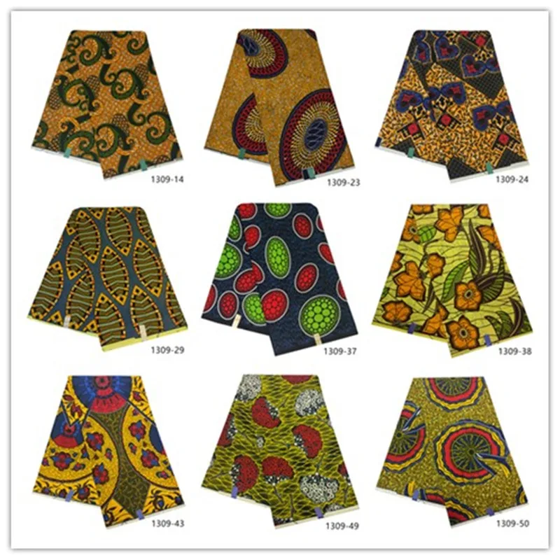 Африканская ткань Анкара модная хлопок африканский вощеная ткань настоящая для вечерние Африканские Восковые 1309