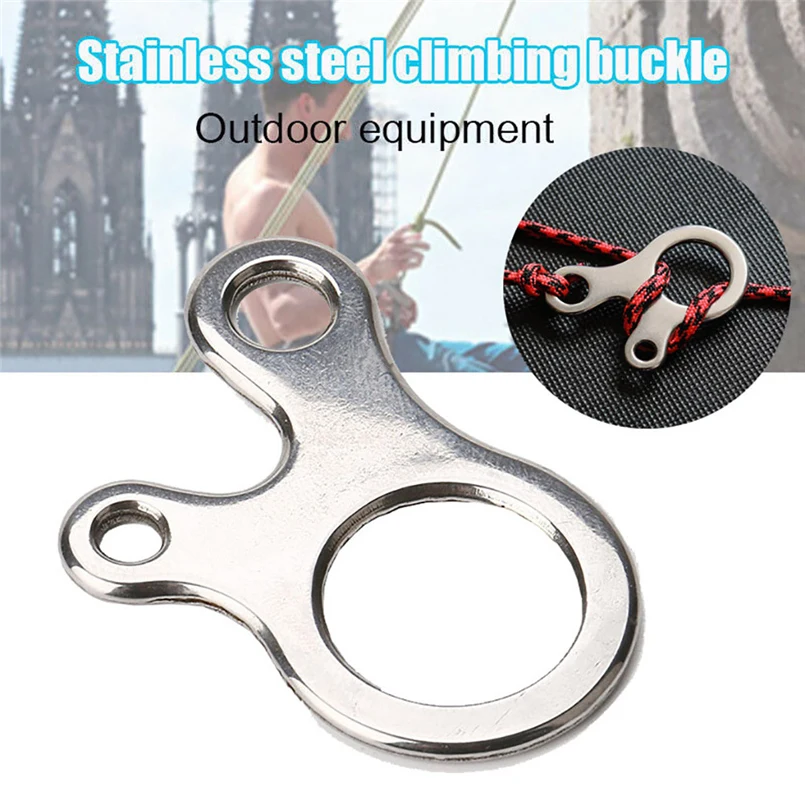 Mountaineering adjustment buckle stainless steel 3 hole hook carabiner keychain camping hiking multi-purpose camping 20N4 (10)