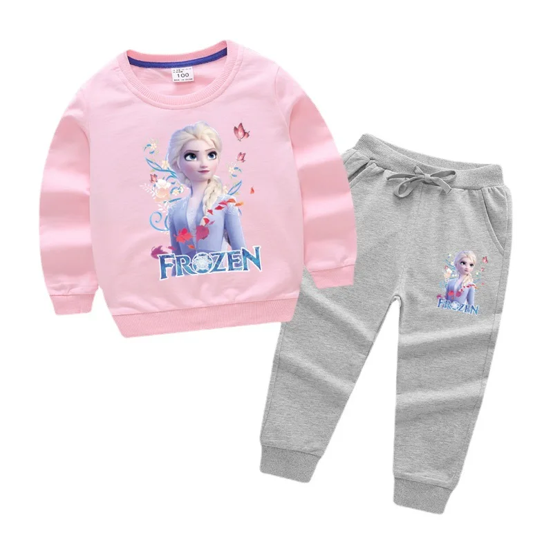 

Frozen Autumn Girl Suit Spring Children's Sweater Kids Cartoon Clothes Fall Toddler Casual Sports Girls Boutique Outfits Elsa