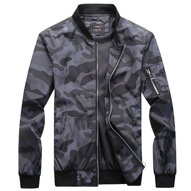 M-7XL, новинка, осенние мужские камуфляжные куртки, мужские пальто, камуфляжная куртка-бомбер, Мужская брендовая одежда, верхняя одежда размера плюс M-7XL, Q6304