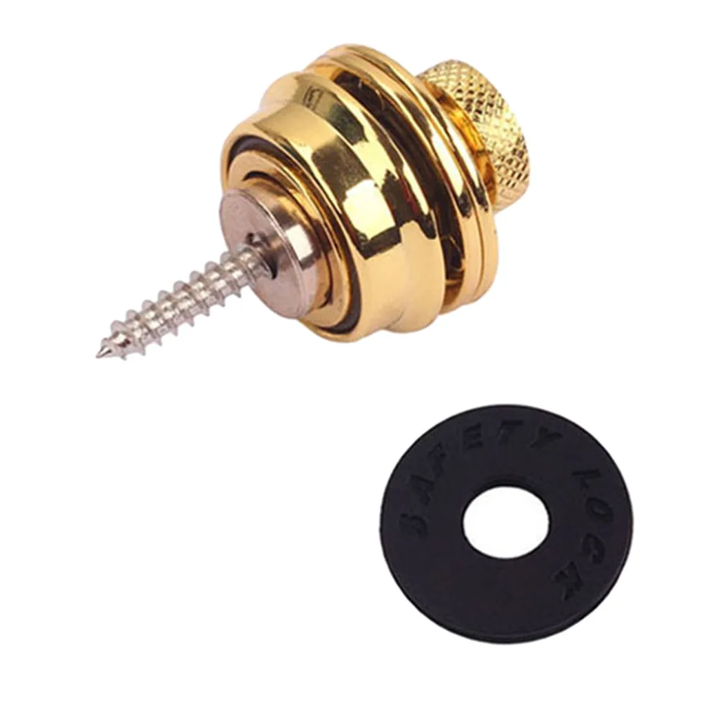 1 Piece Gold Flat Head Electric Guitar Strap Lock for Guitar Parts Accessories