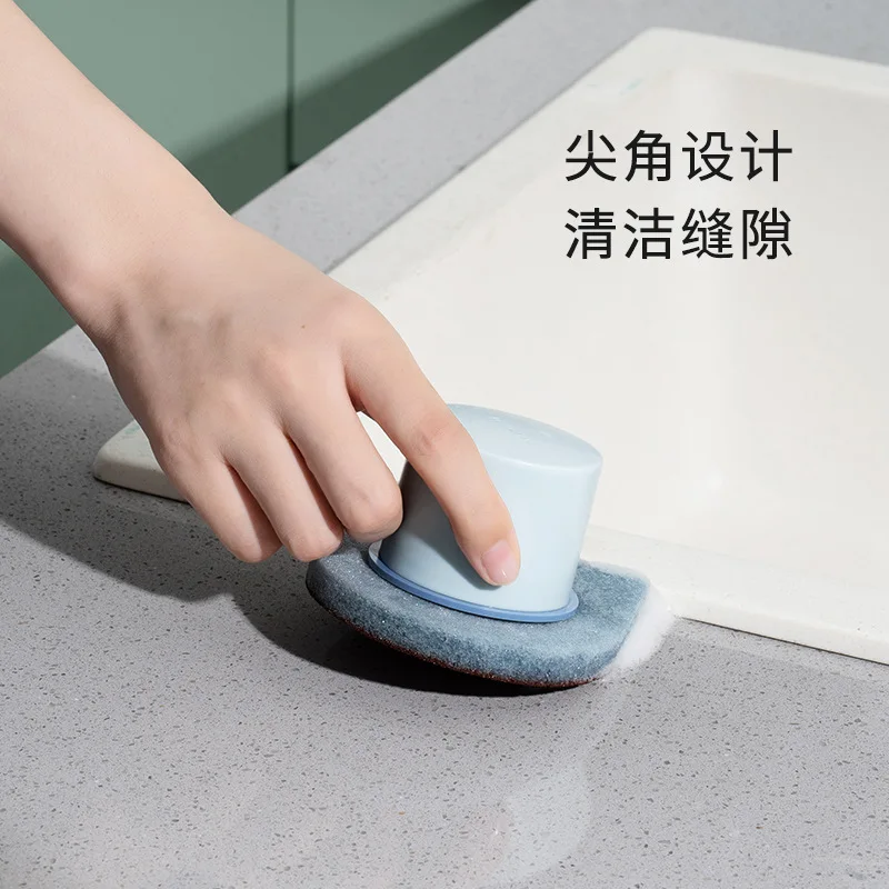 

[Dongxi Patented] Front Point Silicon Carbide Sponge Brush Gap No Blind Angle Cleaning Brush Kitchen Brush Pot Useful Product