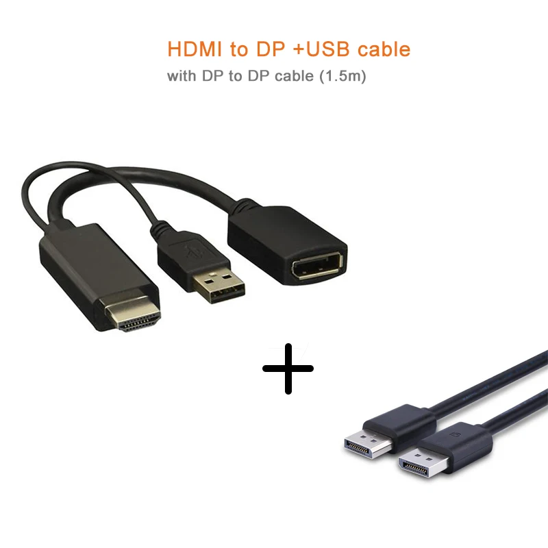 Активный HDMI к DisplayPort конвертер с USB питания 4K DisplayPort Монитор ТВ DisplayPort Женский адаптер 15 см кабель с USB2.0 - Цвет: with DP to DP cable