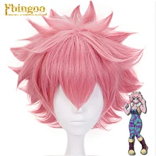 Мой герой Академии Boku без герой Академии Mina Ashido короткая волна природных розовый синтетический Косплэй парик для девочек костюм партии