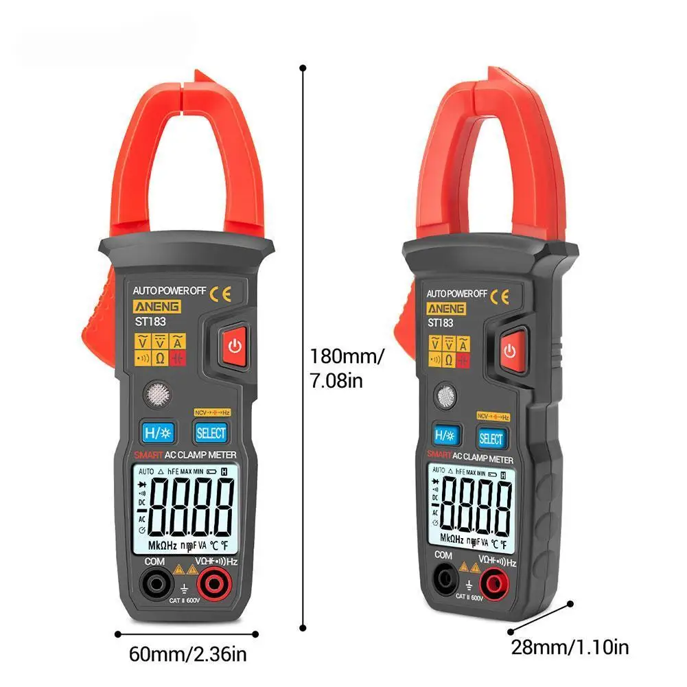 

Aneng ST183 Digitale Stroomtang Ac Stroom 6000 Counts Ncv Rms ohm Tests Capaciteit True Tester Voltage Hz Dc/Ac Multimeter M8G1