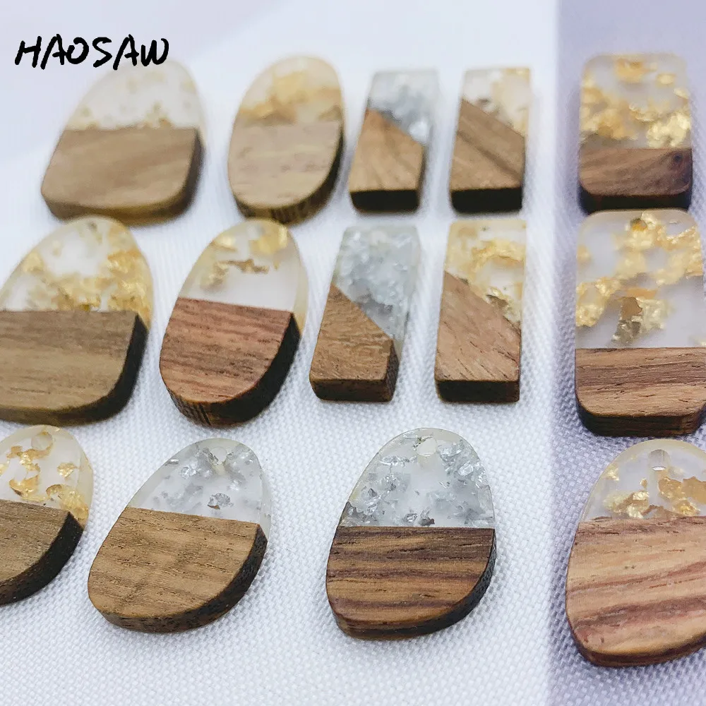 HAOSAW Choose 6 шт./лот полуполимерная древесина/Много дизайнов/Золотая Серебряная