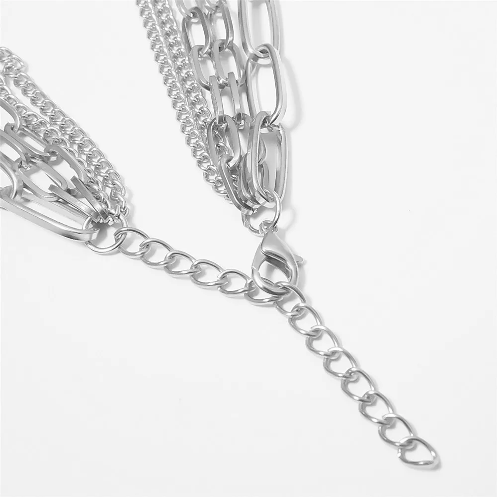 Панк массивное кубинское многослойное ожерелье для женщин и мужчин, винтажный дизайн, толстая длинная цепочка, ожерелье в стиле стимпанк, массивное ювелирное изделие
