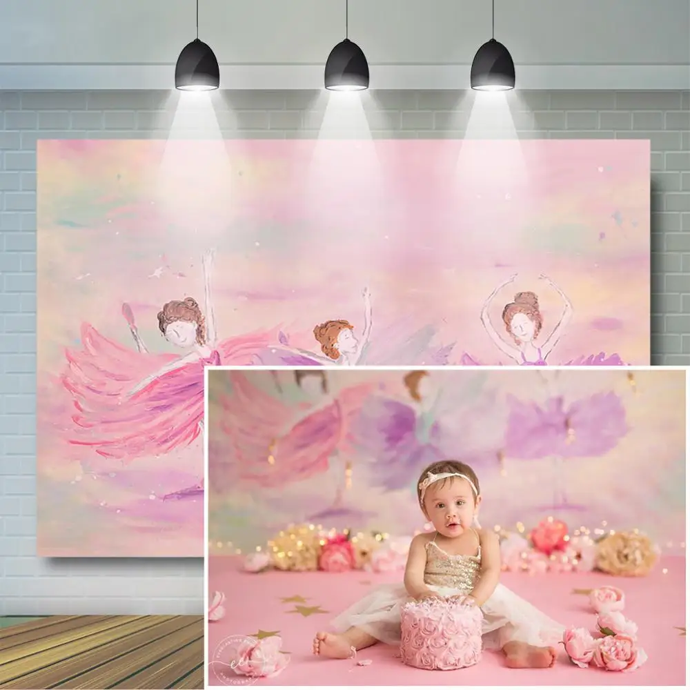 Girls Cake Smash Backdrop Newborn Baby Photography Portrait Background Birthday Party Gallery Decoration Banner photo backdrop
