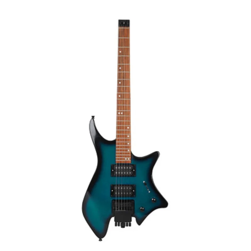 

Zebra Headless Electric Guitar 6colors choose Dual Pickups Built-in String Lock Module with Speaker Cool Fashion Maple Guitar