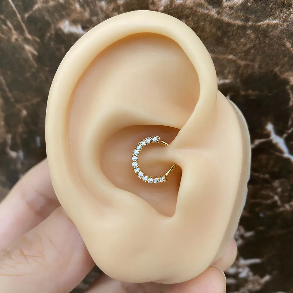 CZ Hoop Rook Nose Septum Ring Round Forward Daith Piercing Tragus Cartilage Helix Earring Body Jewelry 1Piece piercing jewelry nose rings body piercing earrings