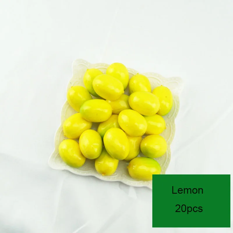 20pcs/Lot Simulation Mini Mini Fruit Model Home Furnishing Holiday Party Photo Props DIY Handmade Decoration Apple Strawberry artificial fruits and vegetables
