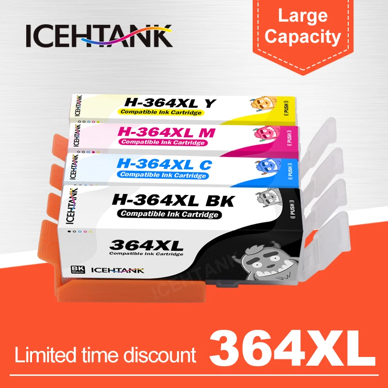 ICEHTANK совместимый картридж Замена для HP 364 XL Photosmart 5510 5515 5520 7520 6510 B109a 3070a картриджи