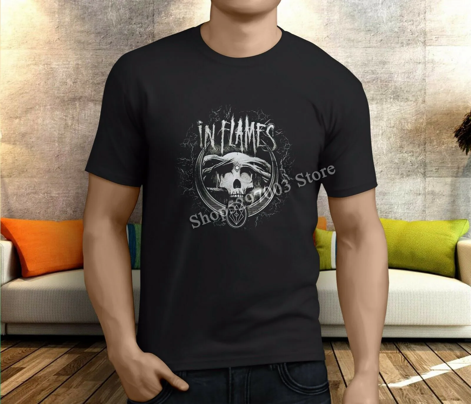 Новинка черная футболка с надписью Flames The Jester S-3Xl | Мужская одежда