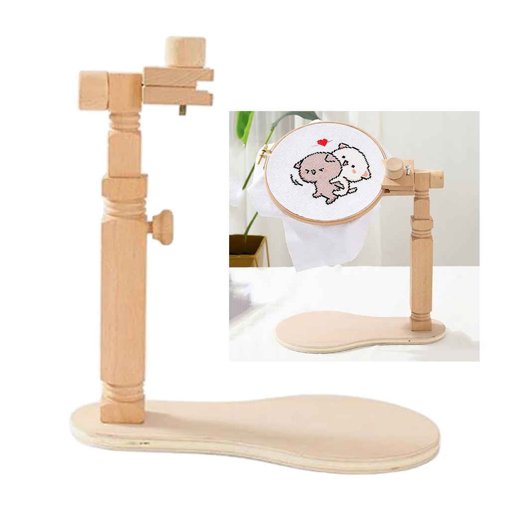 Adjustable Rotate Cross Stitch Rack Frame Dia 40cm Tabletop Round Embroidery Lap Frame Stand Holder