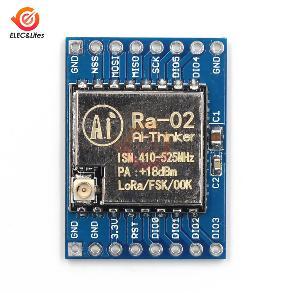433 МГц SX1278 LoRa модуль 433 м 10 км Ra-02 Ai-Thinker Беспроводная передача спектра SPI GPIO интерфейс для умного дома DIY