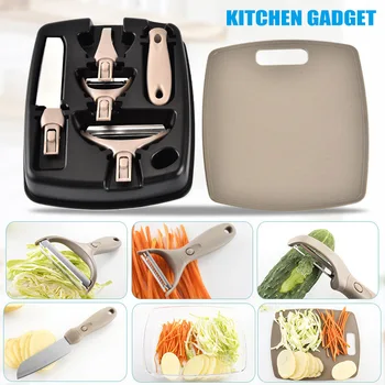 

Multifunctional Kitchen Gadgets Set Cutter Peeler Chopping Board with Cover JS22