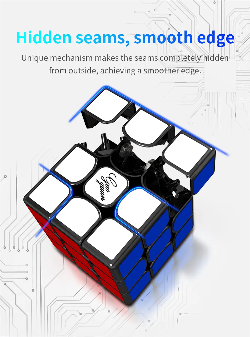 Магнитные кубики MoYu GuoGuan YueXiao EDM 3x3x3 профессиональные магнитные E скоростной кубик