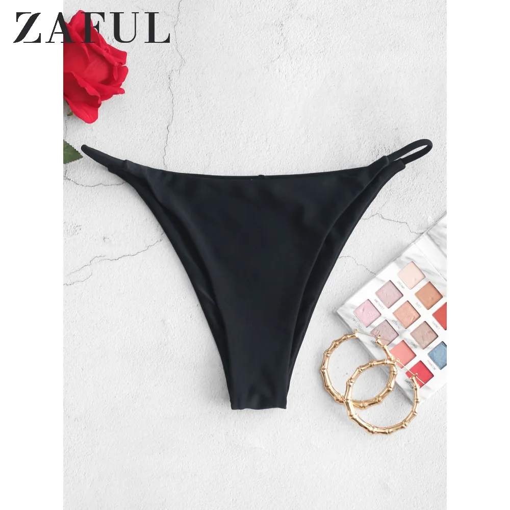 ZAFUL с низкой талией однотонное бикини низ купальник трусы