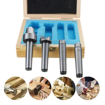 

4Pcs MT2 Wood Lathe Live Center Drive Spur Cup Kit Wooden Turning Tools W/ Case