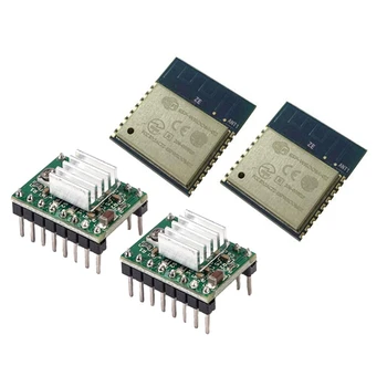 

1pcs Esp-Wroom-02 Esp8266 Remote Serial Port Wifi Wireless Module Transceiver 32Mbit & 2PCS A4988 Reprap Stepper Motor Driver Mo