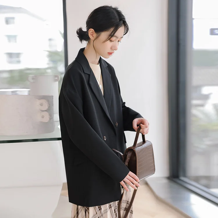 

INS Suit Jacket Korean-style Students 2019 Autumn New Style Elegant Loose-Fit England Ventilation Network Red CHIC Suit