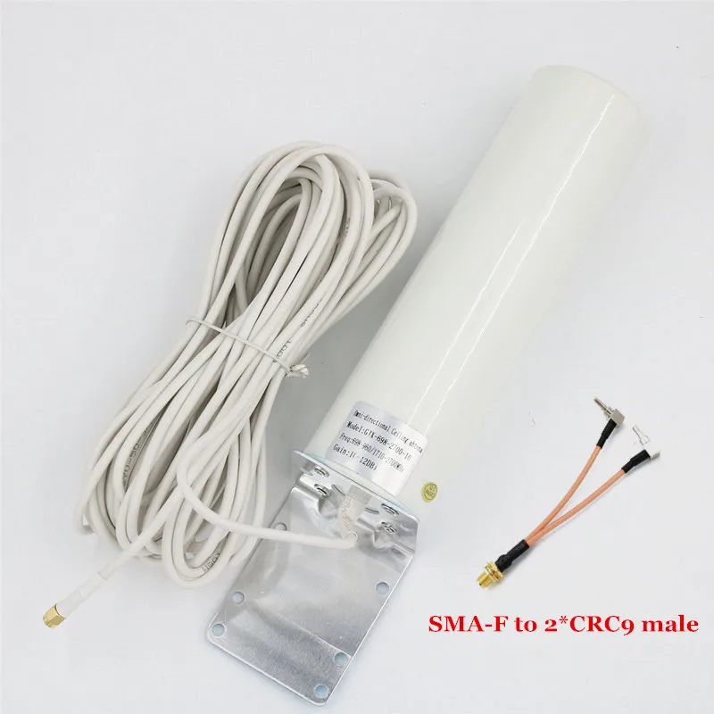 4G LTE Антенна 3g 4G внешняя антенна SMA-M наружная антенна с 10 м и SMA-F к SMA/TS9/CRC9 разъем для 3g 4G модем-маршрутизатор - Цвет: Dual CRC9 male