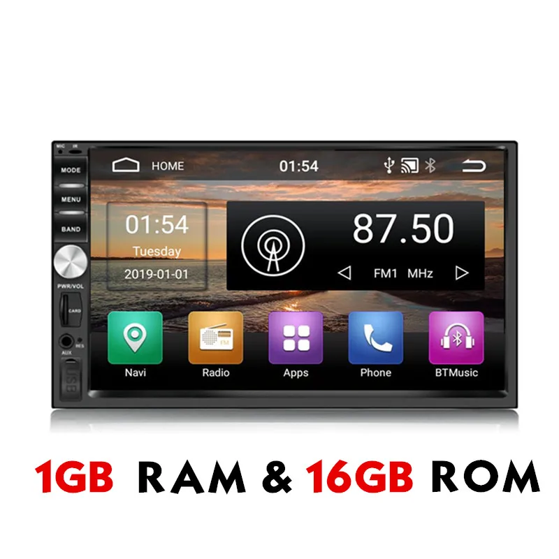 Panlelo S1/S1Plus 2 Din Android 2G ram 3 2G rom 7 дюймов 1080P gps радио 2din Android мультимедиа для Lada Vesta Chevrolet Cruze - Цвет: 1G RAM and 16G ROM