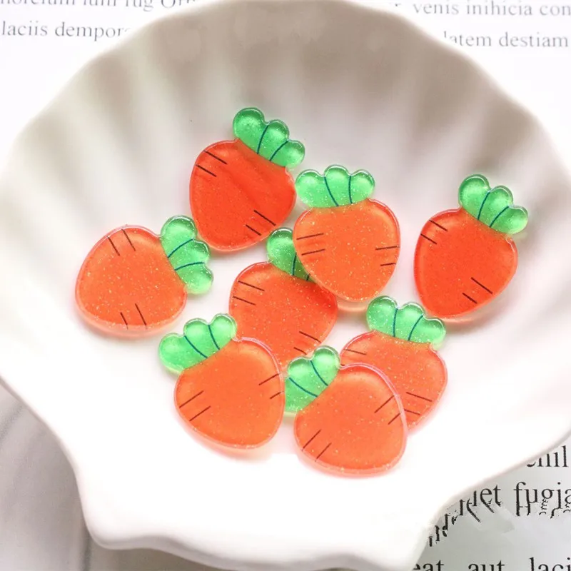 carrot 10 шт./партия акриловые блестки кусочки фруктов плоские пластмассовые кабошоны планар Детские бантики для волос аксессуары DIY Скрапбукинг Ремесло Декор - Цвет: carrot