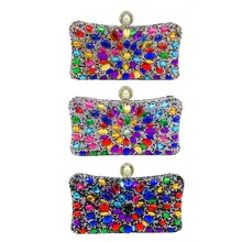 Модная женская красочная вечерняя сумочка с бисером, металлические клатчи, Дамская элегантная сумка на плечо, Свадебная вечерняя сумочка, сумочка для невесты
