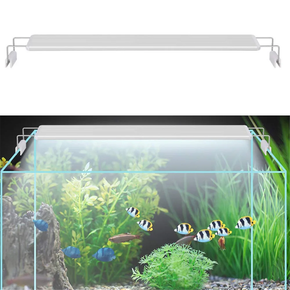 水族館 Led ライト水族館の水槽 Led ライトスリム照明器具ライトランプ調節可能な白青色光 30 40 50 センチメートル Aliexpress ホーム ガーデン