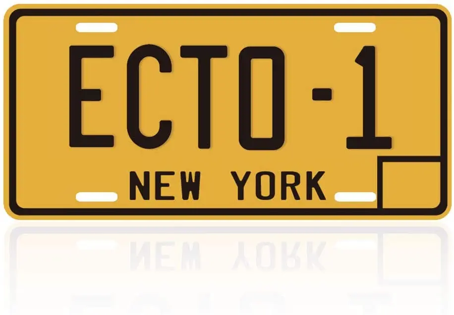 Tin Signs Ghostbusters License Plate Memorabilia Aluminum Embossed Replica Movie Prop Metal Stamped Vanity Number Tag(ECTO-1) | Дом и сад