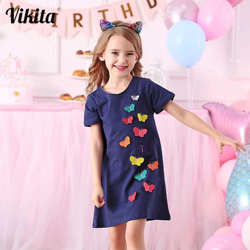 Baby girl cotton dress Baby girl dress with butterflies Butterflies baby dress Toddler girl clothes