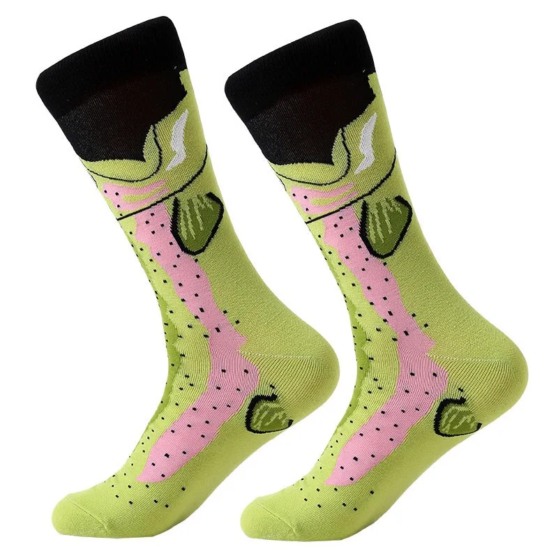 Новинка; забавные зимние носки с рисунком зебры; женские носки счастливые мужские носки; Плотные хлопковые теплые носки - Цвет: WM07-1