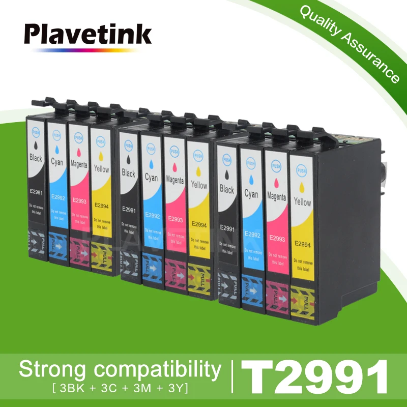 Plavetink, комплект из 3 предметов, T2991 T2992 T2993 T2994 XL принтер картридж с чернилами для принтера Epson T2991XL совместимый для Epson Expression Home XP-235 332 335 432 435 принтер