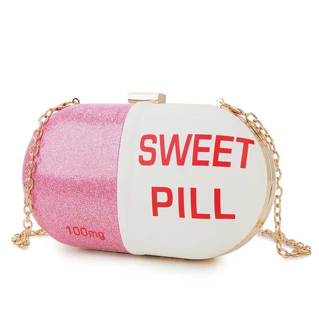 Fun Pill Shape Purses and Handbags for Women Fashion Party Clutch Evening  Bags Female Shoulder Bag Stitching Color Oval Bag 2021 - AliExpress