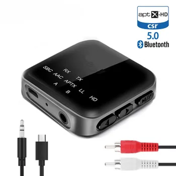 

NEW Mini CSR8675 Aptx HD/LL Bluetooth 5.0 Audio Receiver Transmitter RCA 3.5mm Jack AUX Wireless Adapter with MiC For TV Car PC