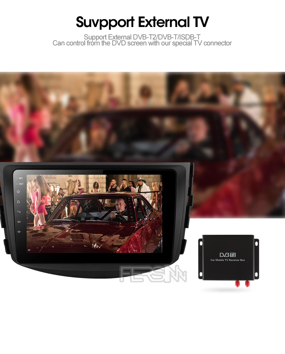 Perfect Fersinny CRAV48060 Octa 8 Core Car DVD GPS Navigation palyer Android 9.0 Car DVD Player for toyota rav4 2007 2008 2009 2010 2011 6
