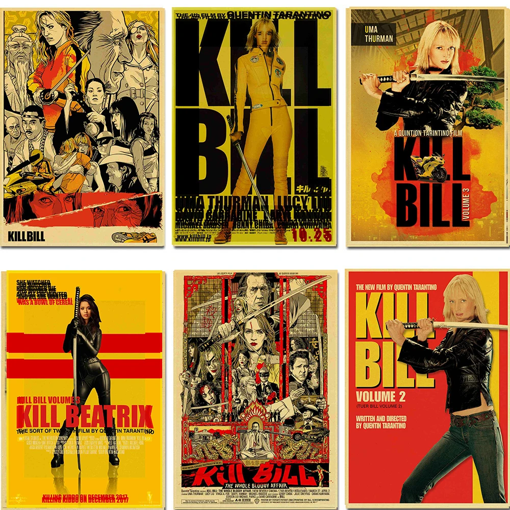 Kill Bill Vol 1 Classic Movie Retro Poster Kraft Paper Bar Cafe Living Room Dining Room Wall Decoration Painting Calligraphy Aliexpress