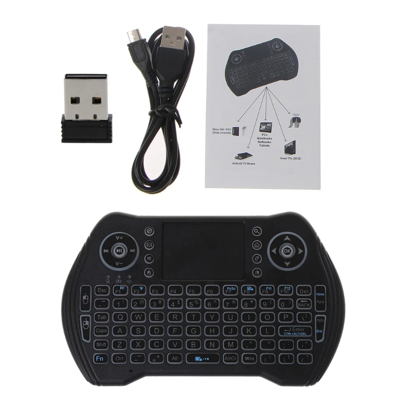 

MT10 3 Colors Backlight 2.4GHz Wireless Chargable Keyboard Touchpad i8 For Tablet Laptop TV BOX Androi X96 Fly Air Mous