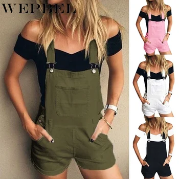 

WEPBEL Summer Women's Loose Denim Bib Pants Shorts Women Overalls Jeans Shorts Demin Shorts Women Jumpsuits Rompers